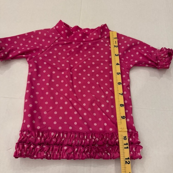 Ruffle Butts Rugged Butts Berry Polka Dot Rash Guard Top Only Size 12 18 months - Picture 6 of 8
